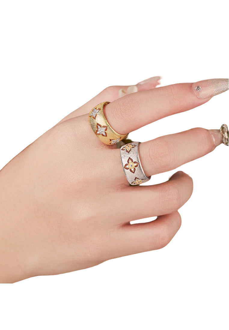 Classic Brushed TwoTone Silver Ring