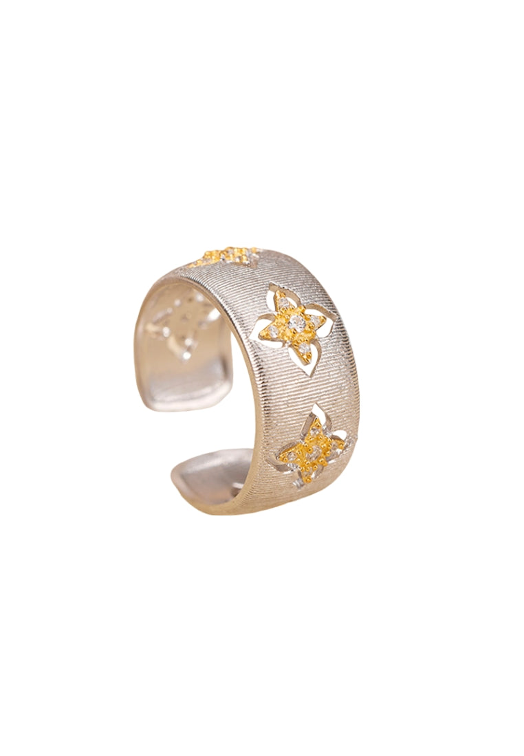 Classic Brushed TwoTone Silver Ring