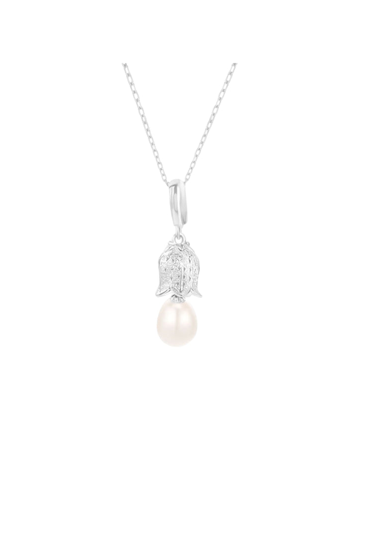 S925 Silver Bell Pearl Necklace