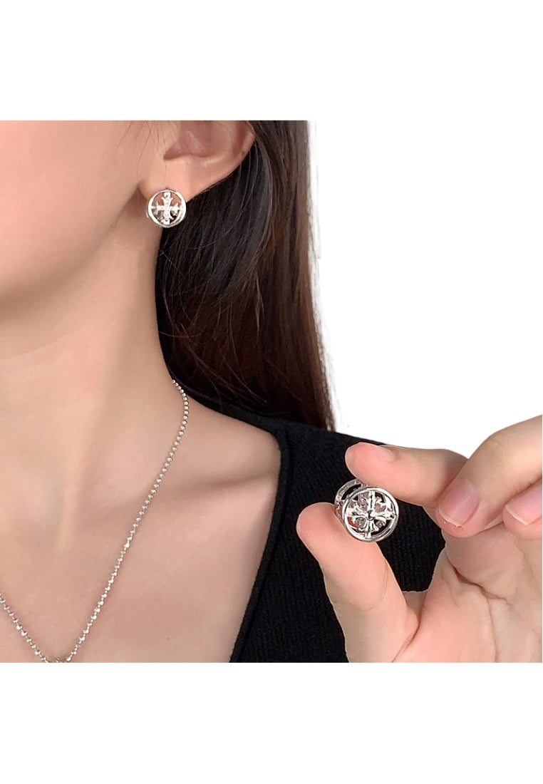 S925 silver cross earrings