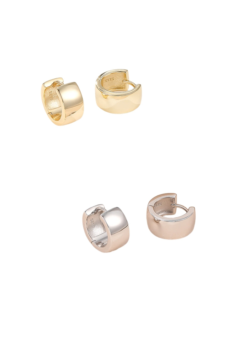 S925 silver wide brushed French earrings