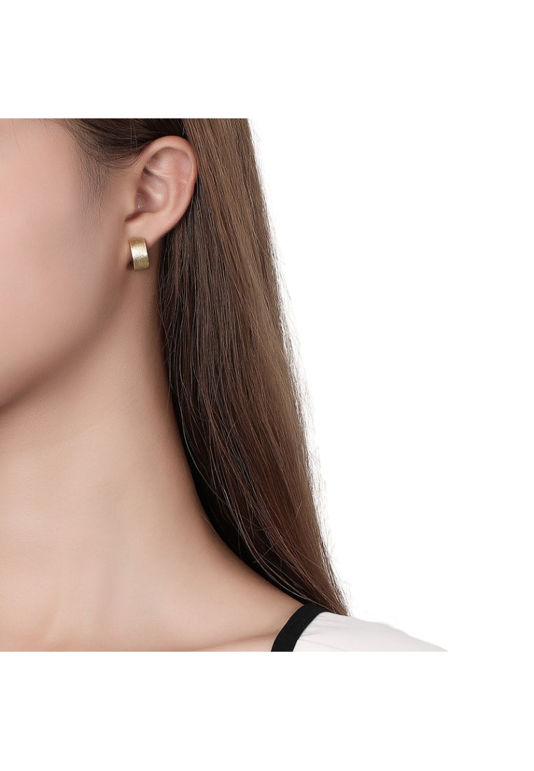 S925 silver wide brushed French earrings