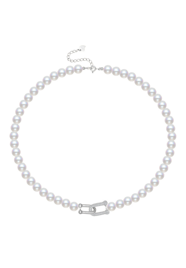 S925 Silver Horseshoe Shell Pearl Necklace