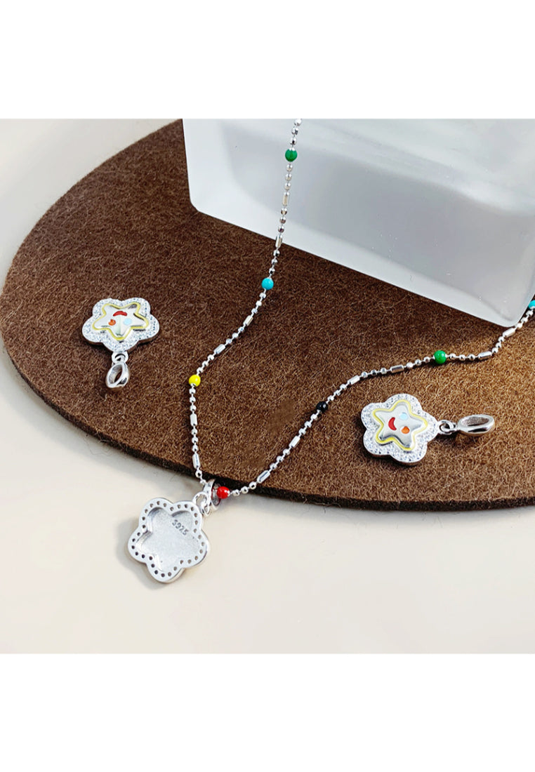 S925 Silver Enamel Pendant Necklace
