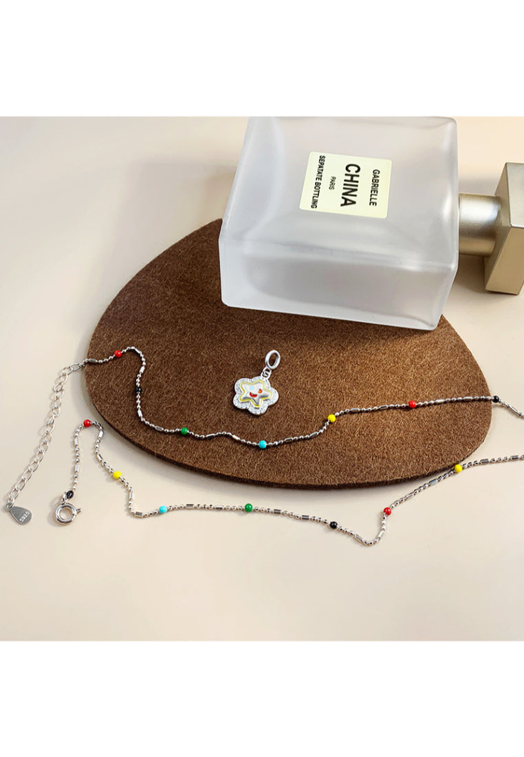 S925 Silver Enamel Pendant Necklace