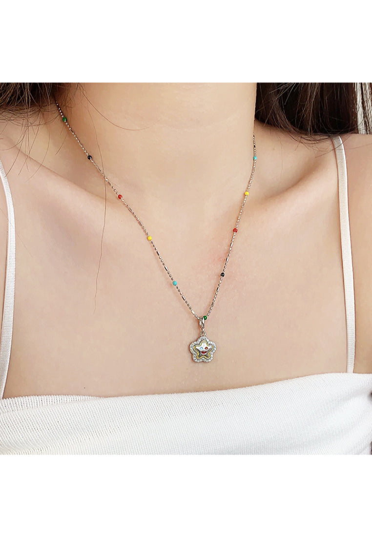 S925 Silver Enamel Pendant Necklace