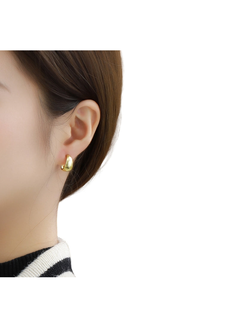S925 silver Cshaped matte earrings