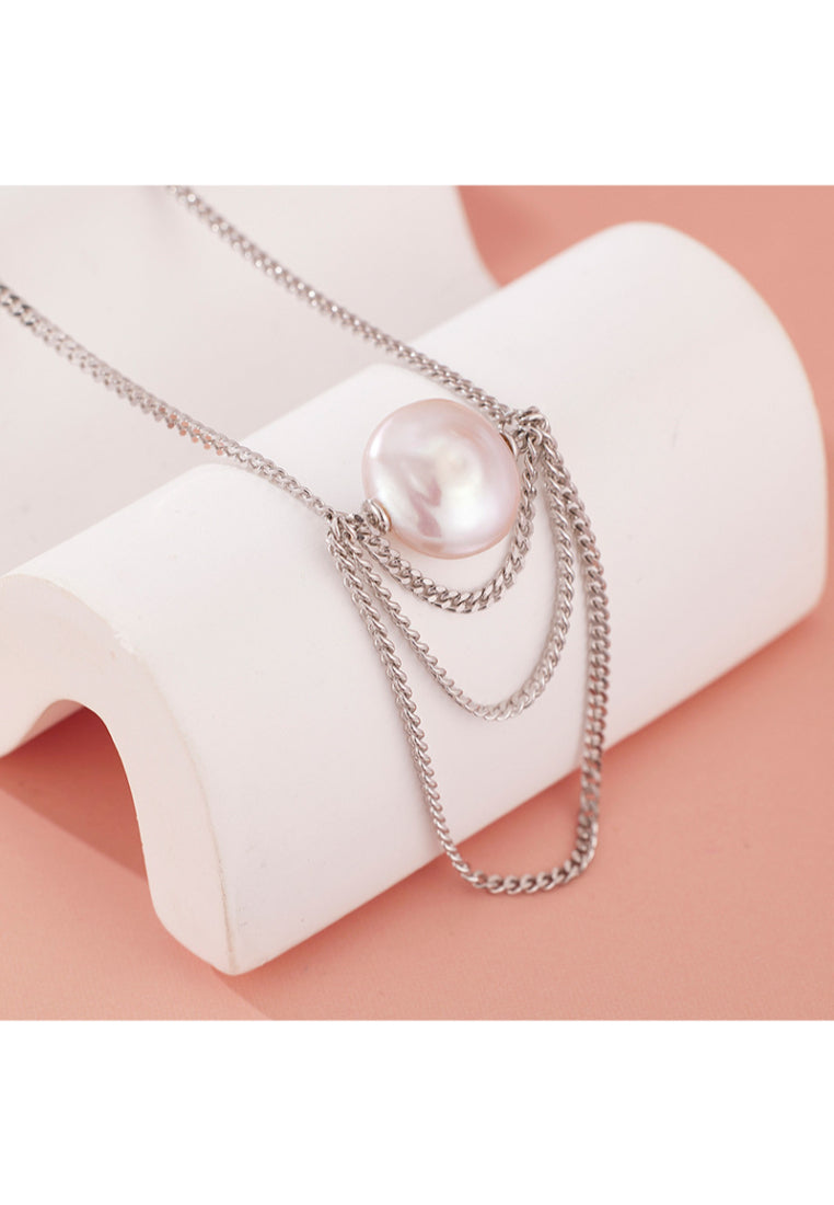 S925 Silver Tassel Pearl Necklace