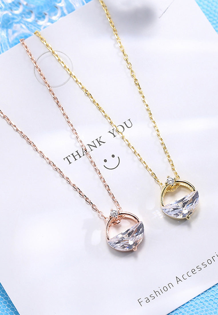 Simple And Clear Spring Water Imitation Diamond Pendant Necklace