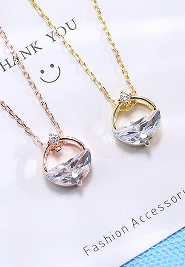 Simple And Clear Spring Water Imitation Diamond Pendant Necklace