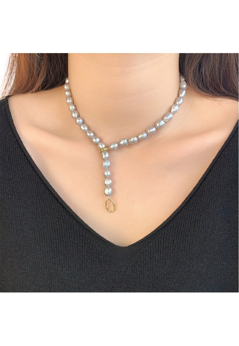 Vintage Grey Bead Necklace