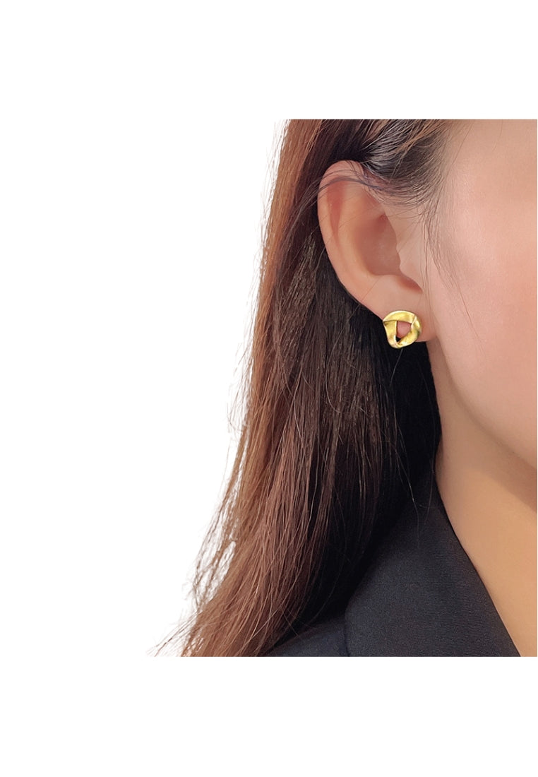 S925 silver geometric triangle twist earrings