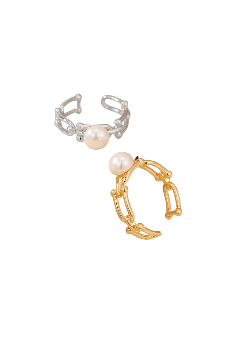 Pig Nose Round Silver Ring