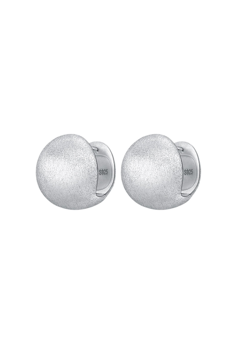 S925 silver round brushed ear clip