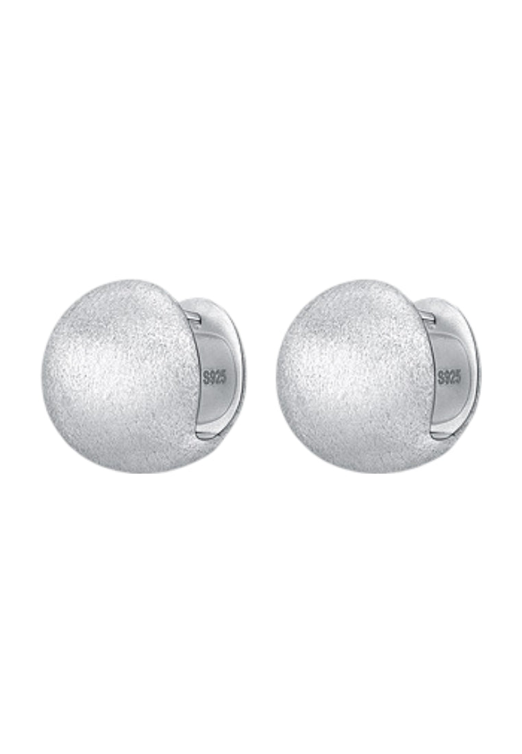 S925 silver round brushed ear clip