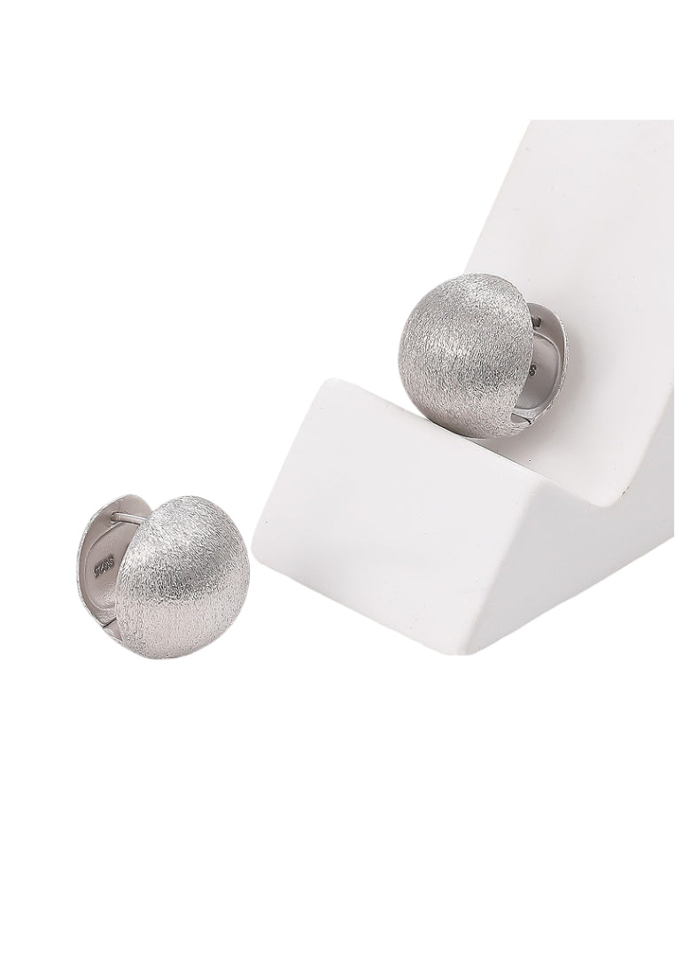 S925 silver round brushed ear clip