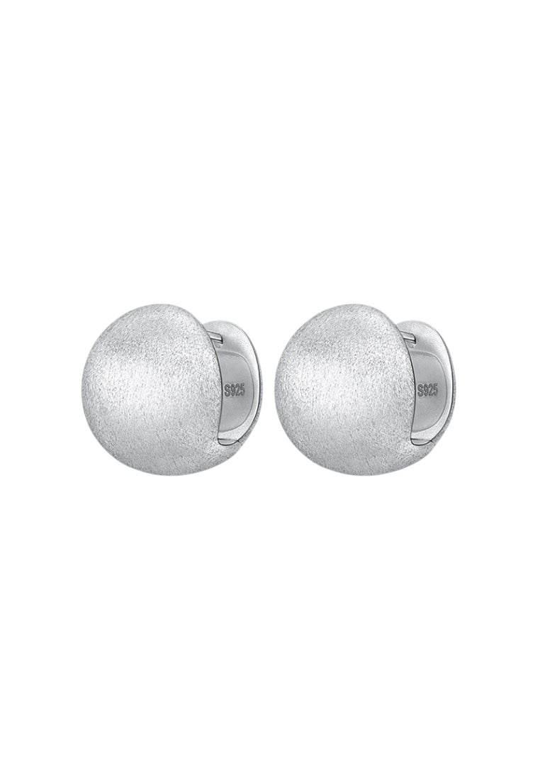 S925 silver round brushed ear clip