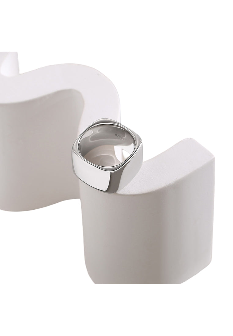 Luxury Minimalist Wide Silver Ring