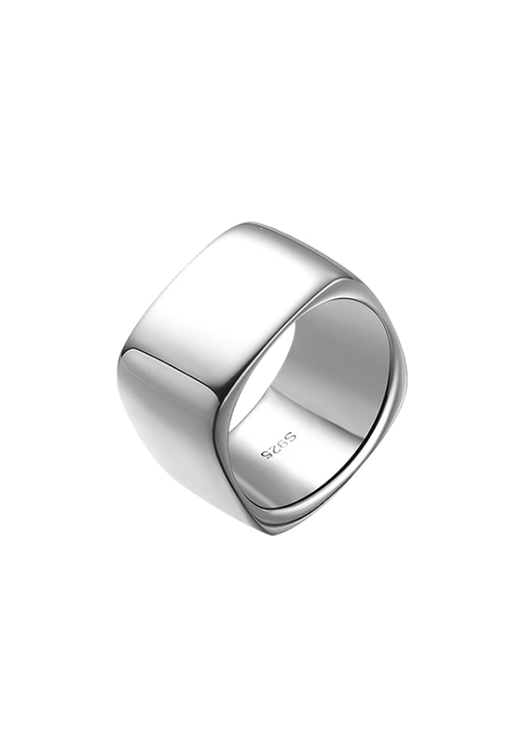 Luxury Minimalist Wide Silver Ring