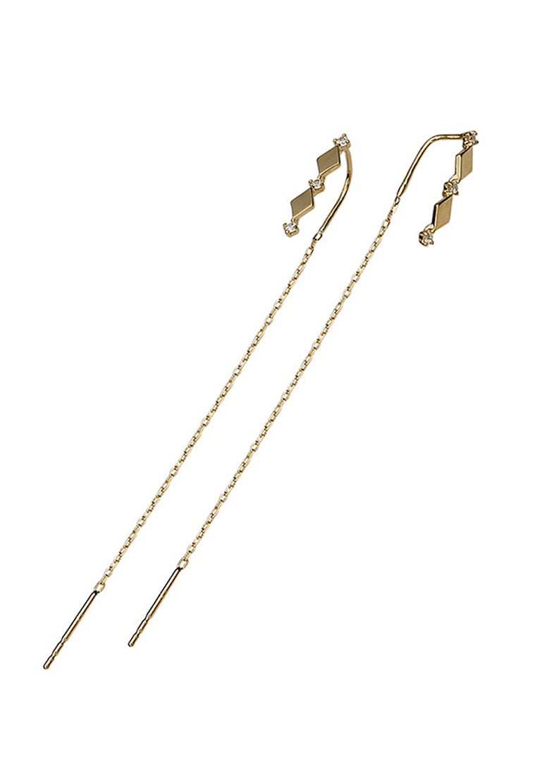 Diamond -shaped imitation diamond earring earrings