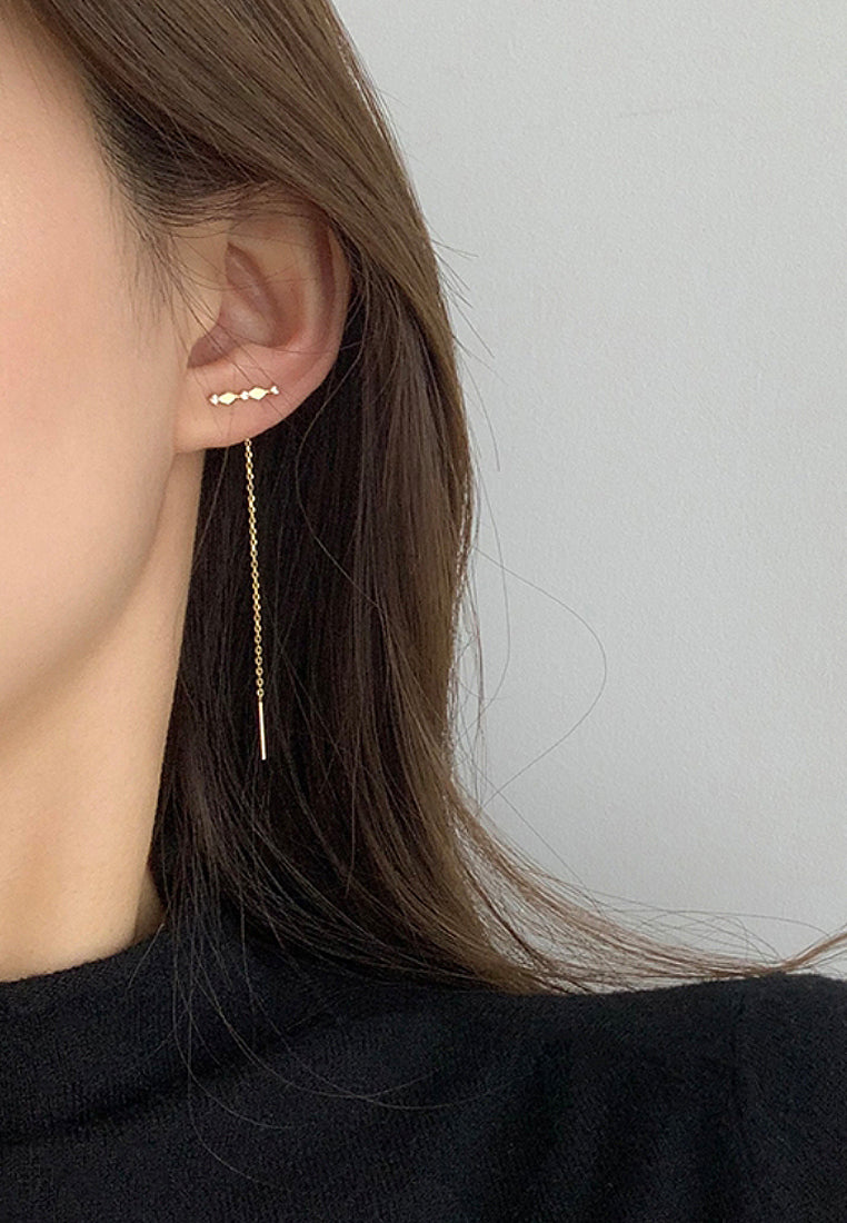 Diamond -shaped imitation diamond earring earrings
