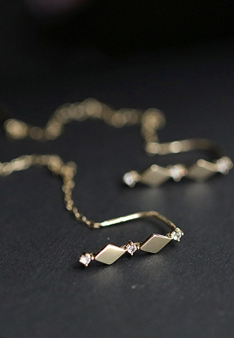 Diamond -shaped imitation diamond earring earrings