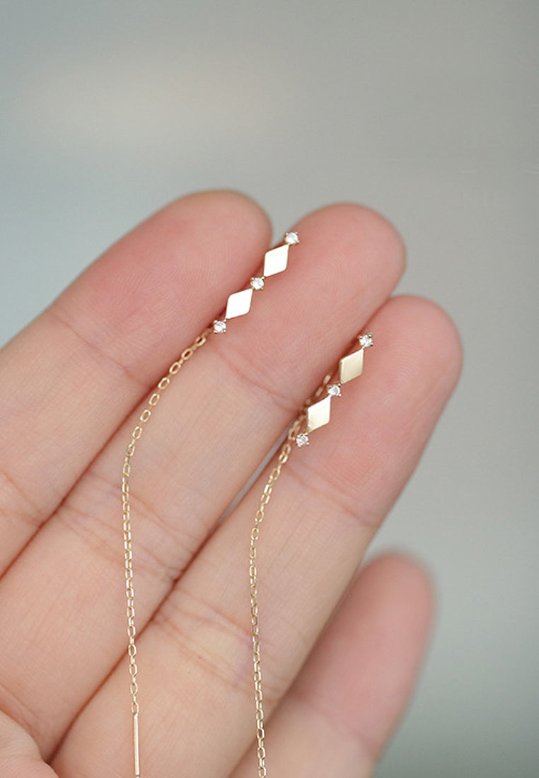 Diamond -shaped imitation diamond earring earrings