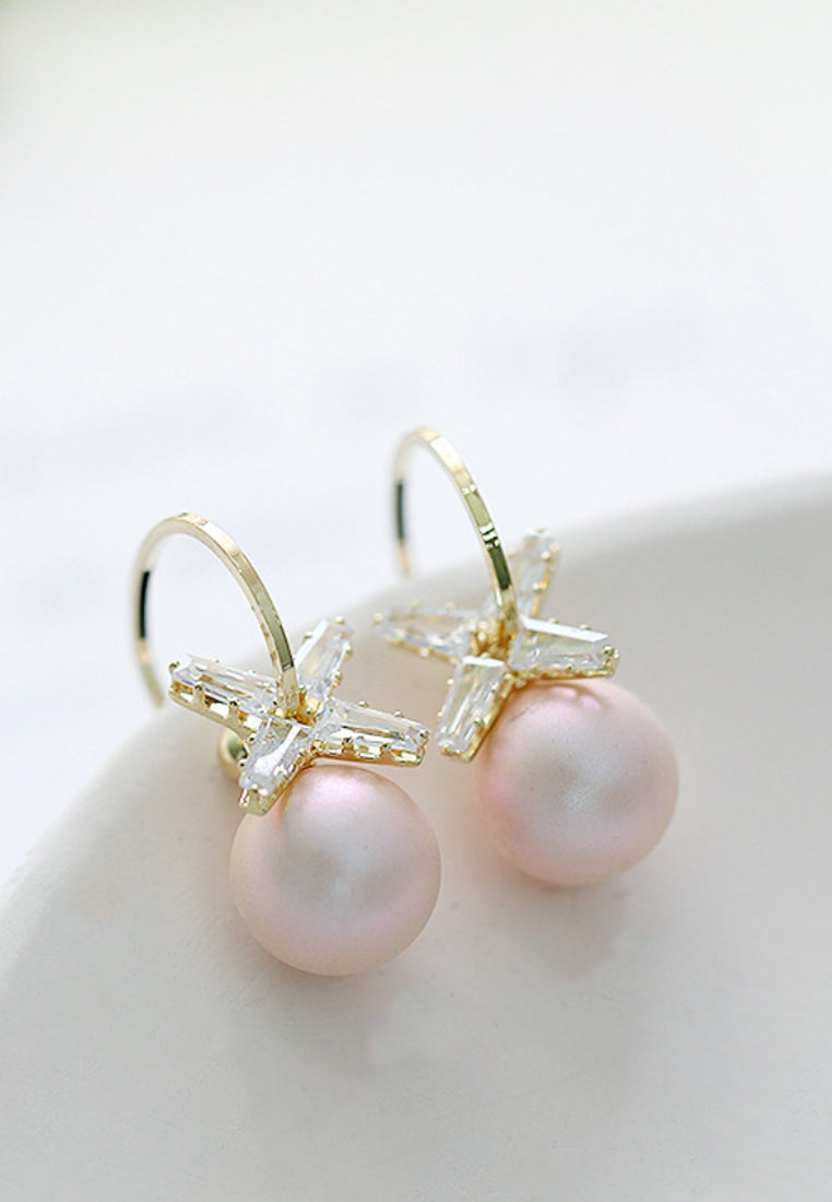 Shell Beads Wearing Earrings