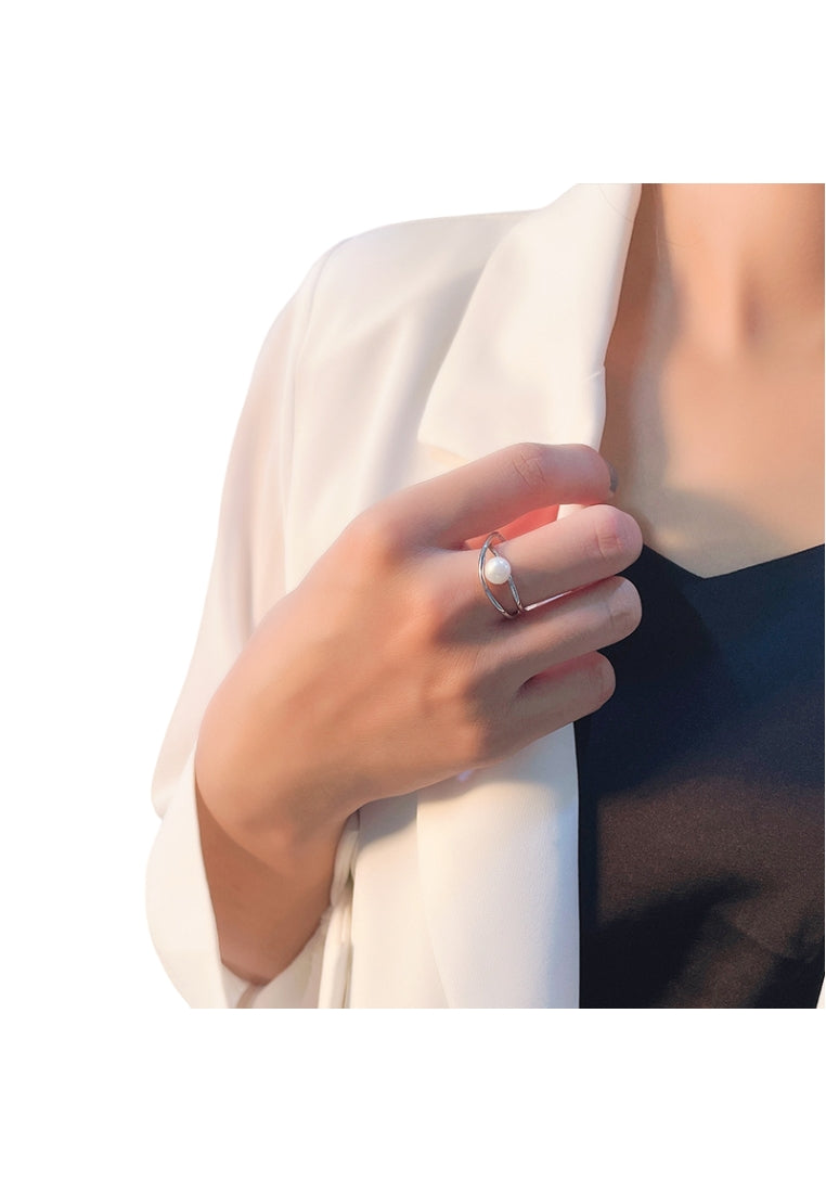 Irregular Pearl Adjustable Ring