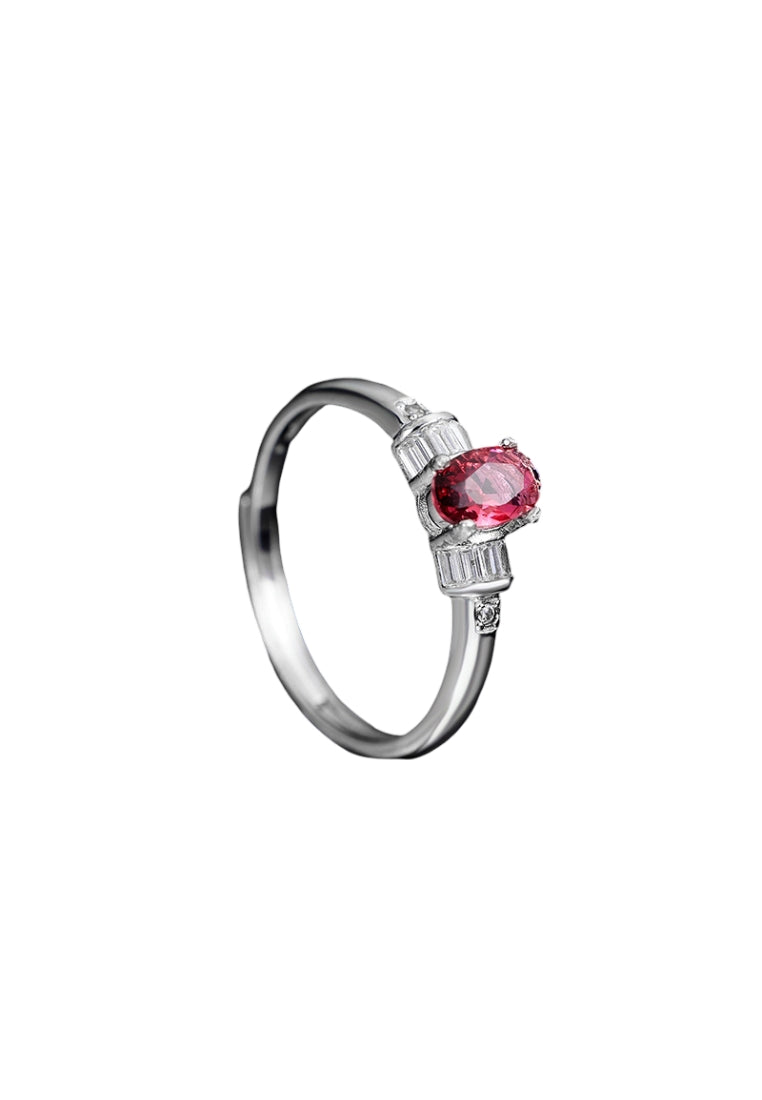 Zircon Inlaid Chic Silver Ring