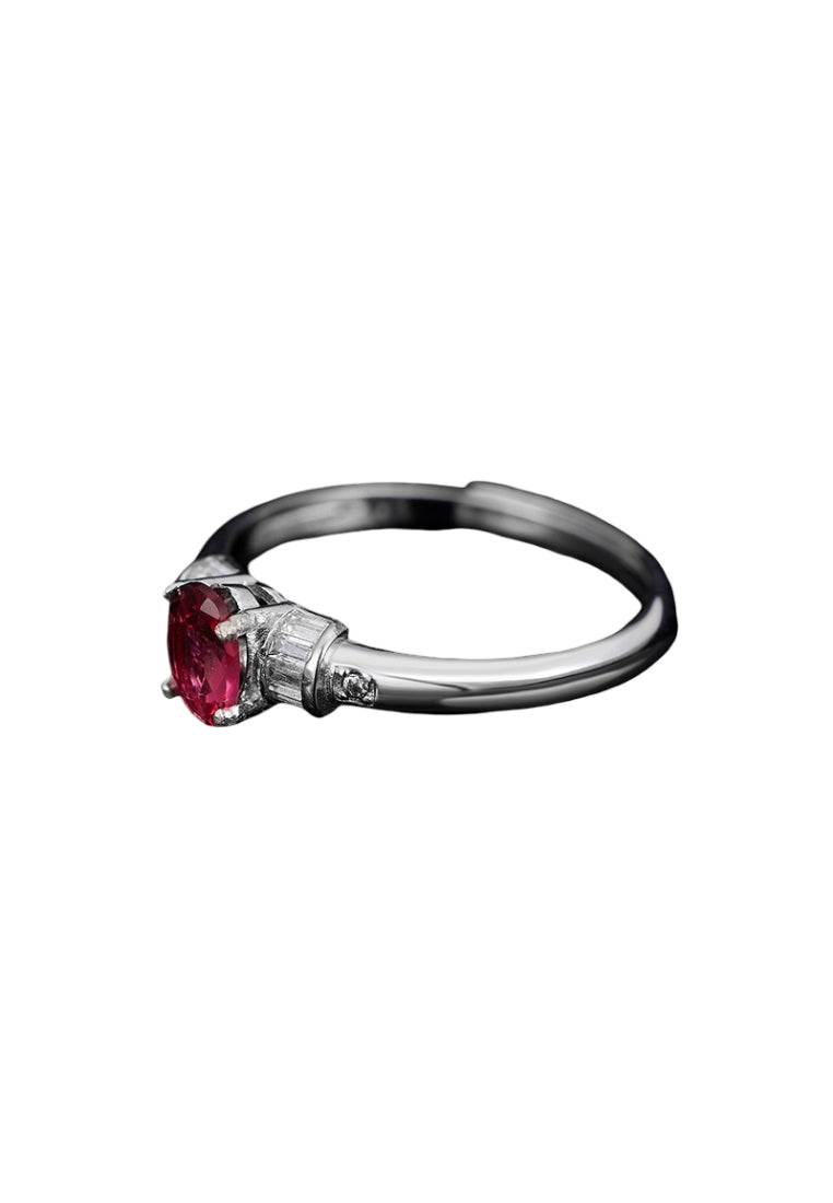 Zircon Inlaid Chic Silver Ring