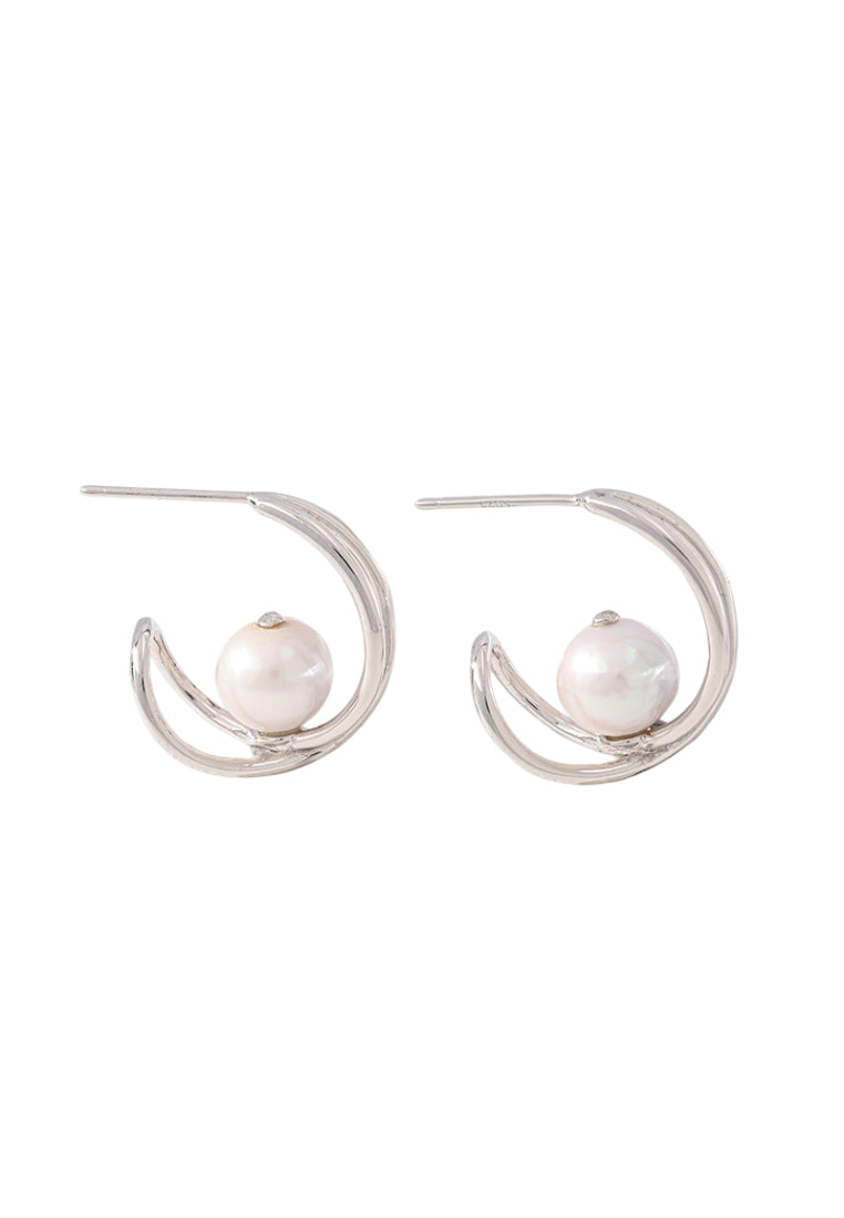 Baroque style S925 silver electroplated K gold earrings, fashionable and simple earrings earrings