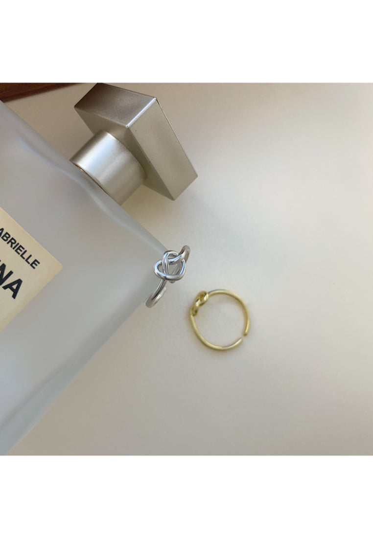 Pure 925 Silver Heart Line Adjustable Ring