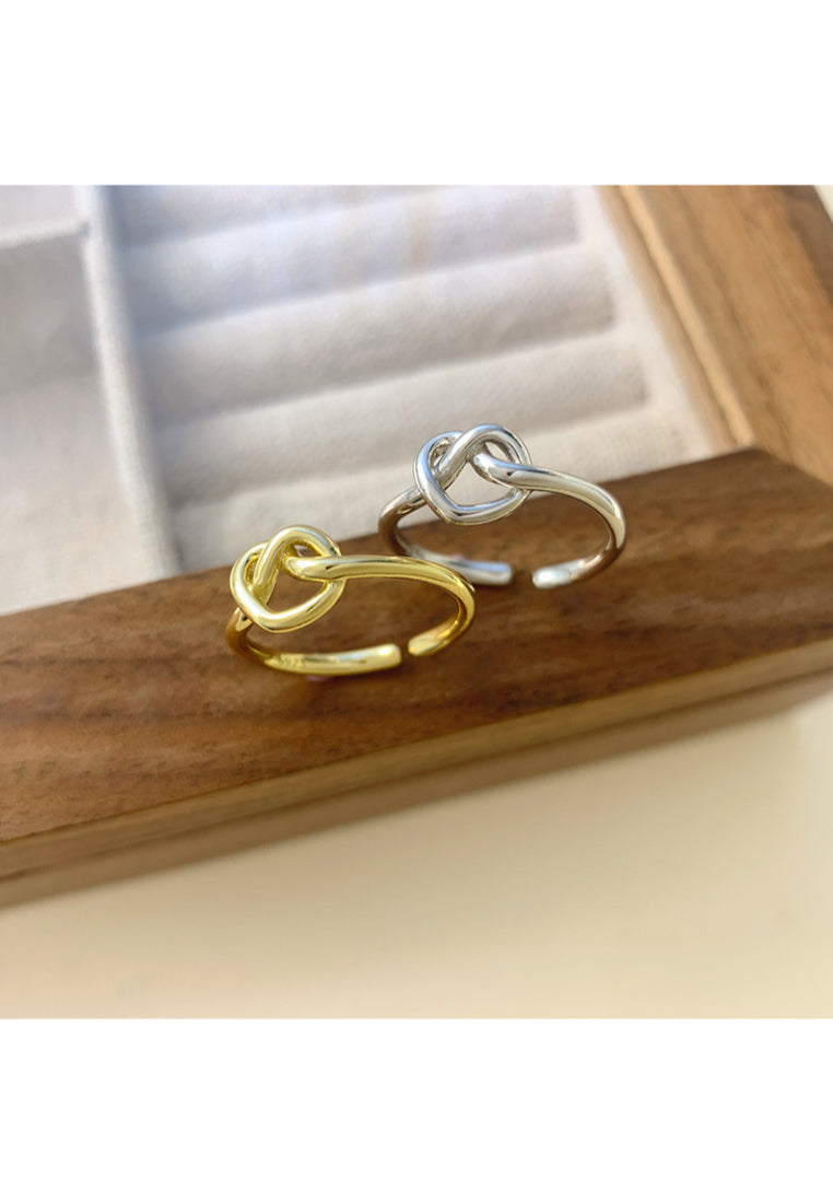 Pure 925 Silver Heart Line Adjustable Ring