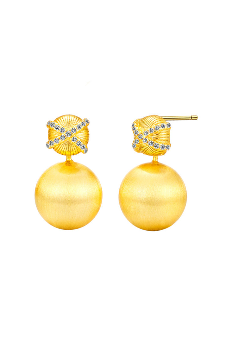 Brushed Matte 925 Silver Ball Stud Earrings