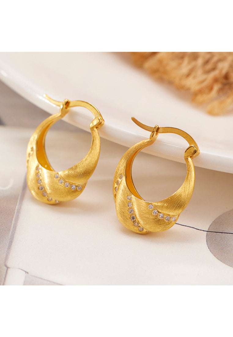 New S925 sterling silver spiral twist earrings for women, light luxury niche design French retro earrings