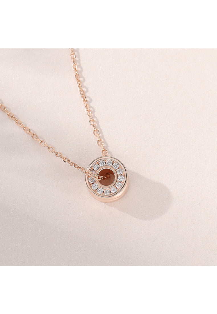 Round Zircon Silver Necklace