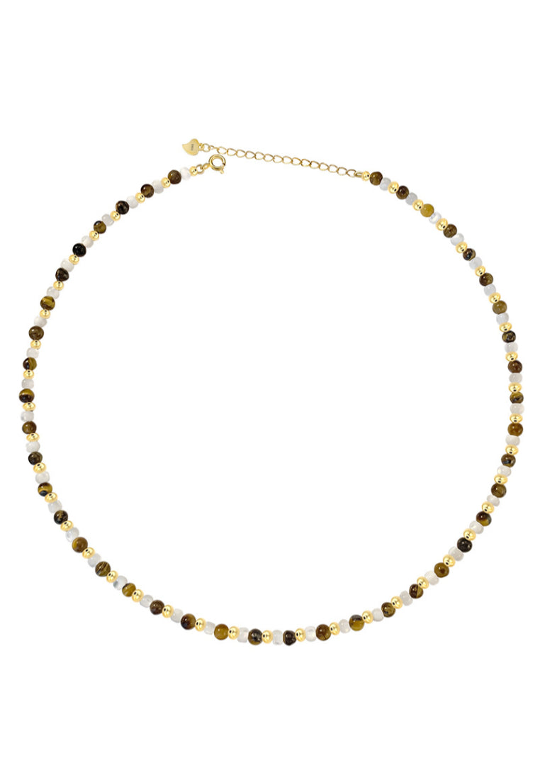 S925 Silver Tiger Eye Shell Necklace