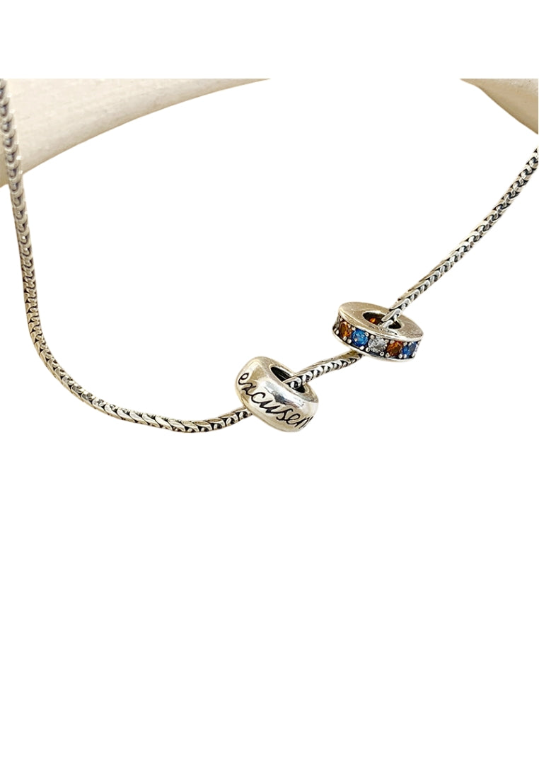 Rainbow Pendant S925 Silver Necklace