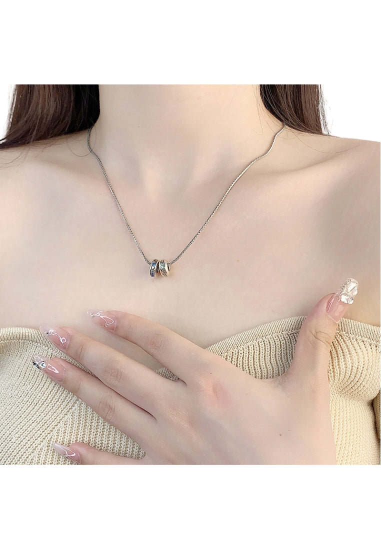 Rainbow Pendant S925 Silver Necklace