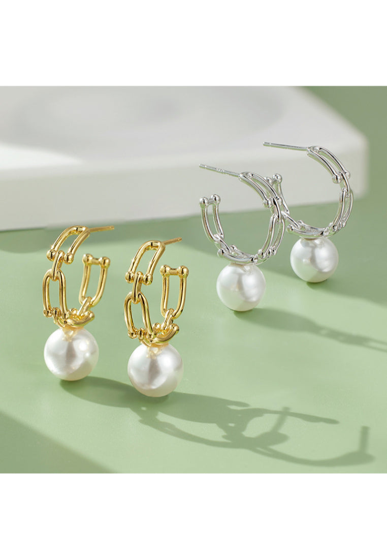 Horseshoe Chain 925 Silver Earrings