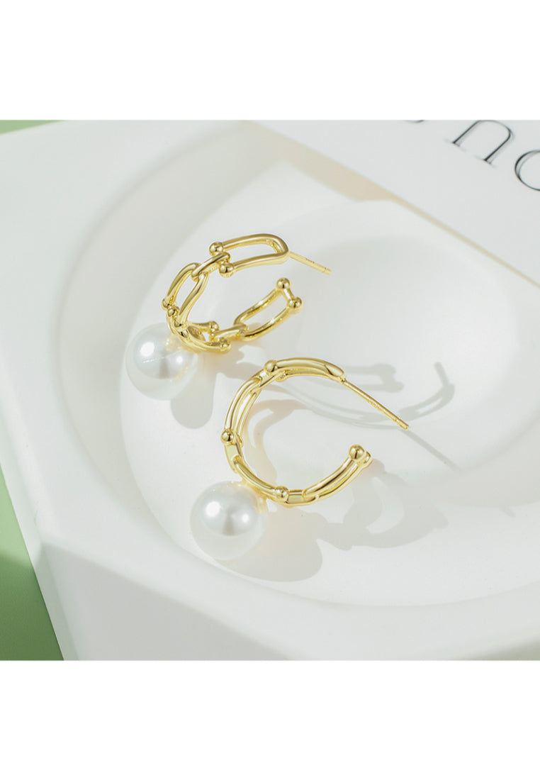 Horseshoe Chain 925 Silver Earrings