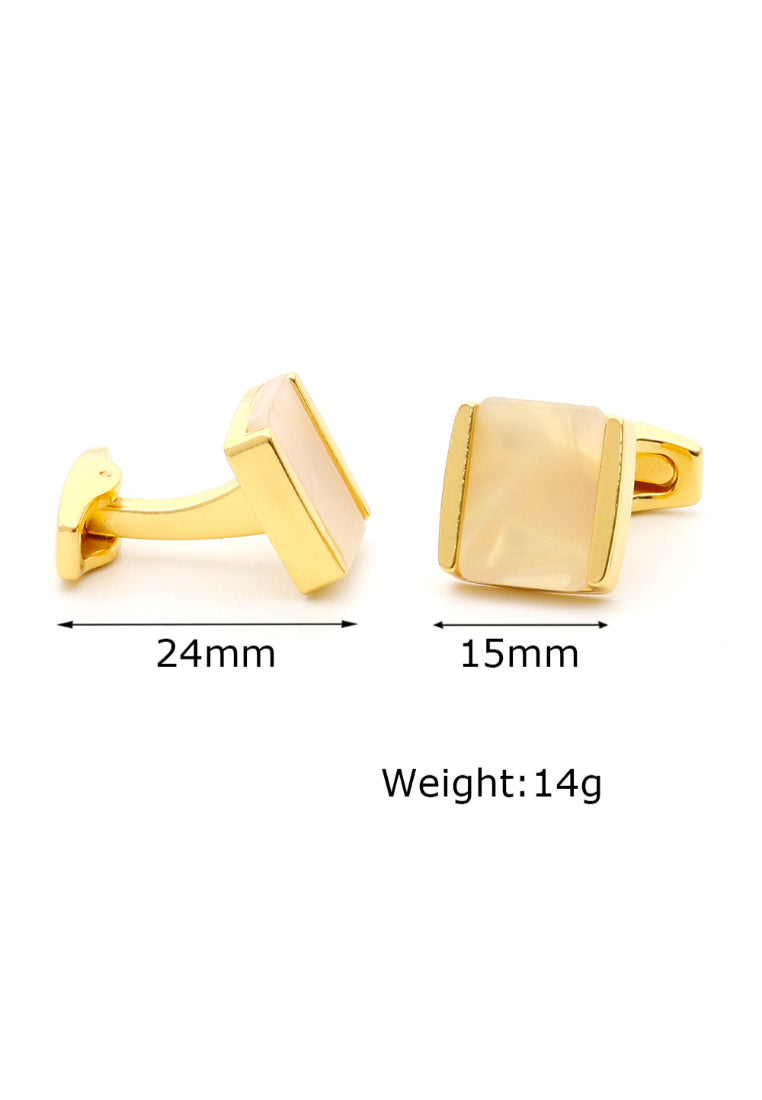 Men's Cufflinks Simple Light Luxury Inlaid Shell Square French Shirt Accessories Pair