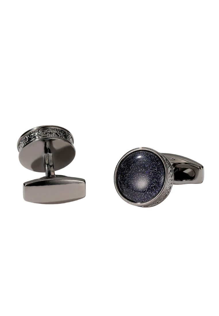 Men's Cufflinks Light Luxury High Quality Blue Sandstone Round Gold Gray Color Selection Sleeve Nail