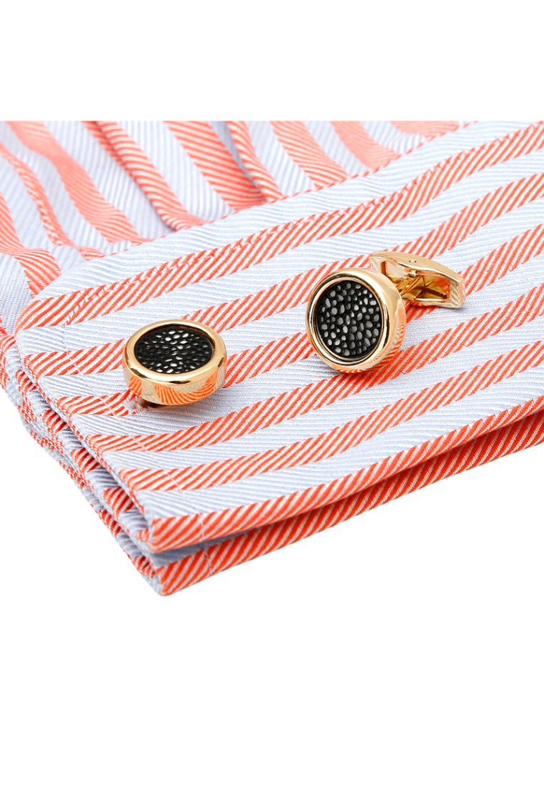 Cufflinks Personality Creative French Inlaid Black Grid Round Men's Shirt Jewelry