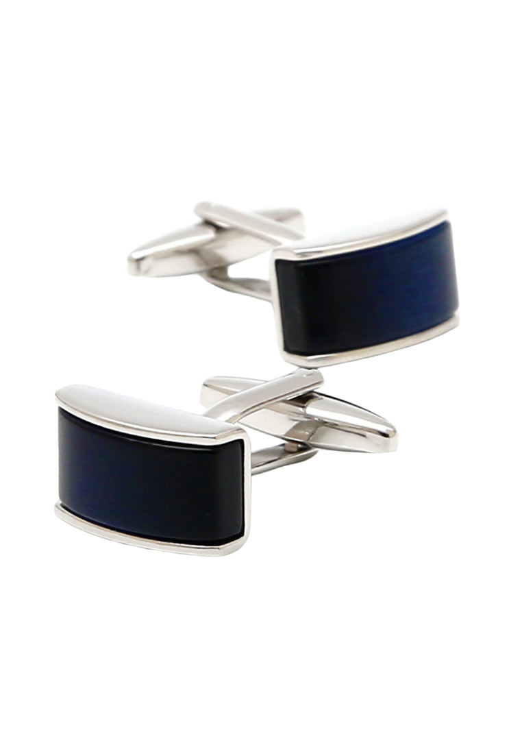 Men's Cufflinks Simple Personality French Blue Cat's Eye Stone Shirt Jewelry Pair