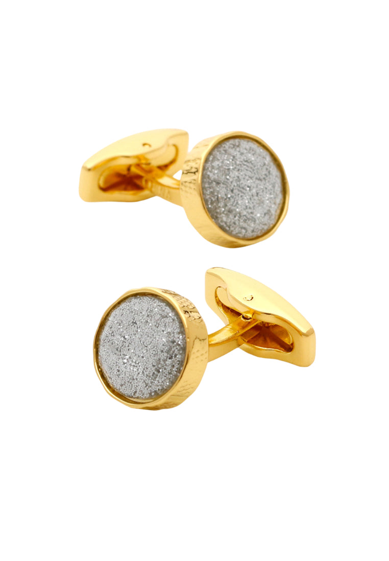 Men's Cufflinks French Simple Crystal Inlaid Round Jewelry