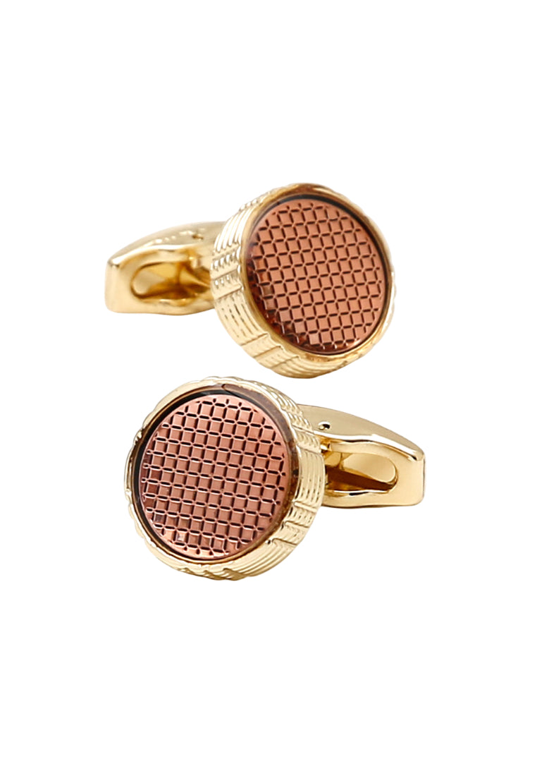 Men's Cufflinks European And American French Pink Round Gold Shirt Sleeve Nail Jewelry