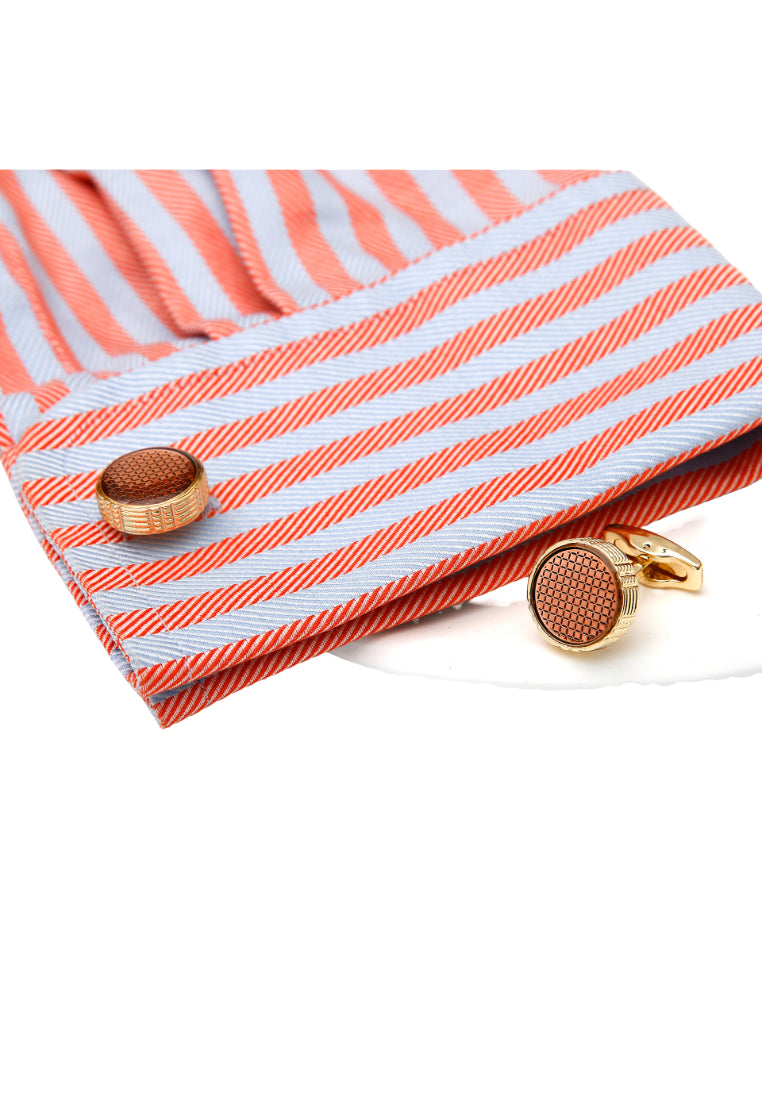 Men's Cufflinks European And American French Pink Round Gold Shirt Sleeve Nail Jewelry
