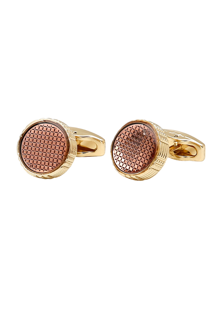 Men's Cufflinks European And American French Pink Round Gold Shirt Sleeve Nail Jewelry